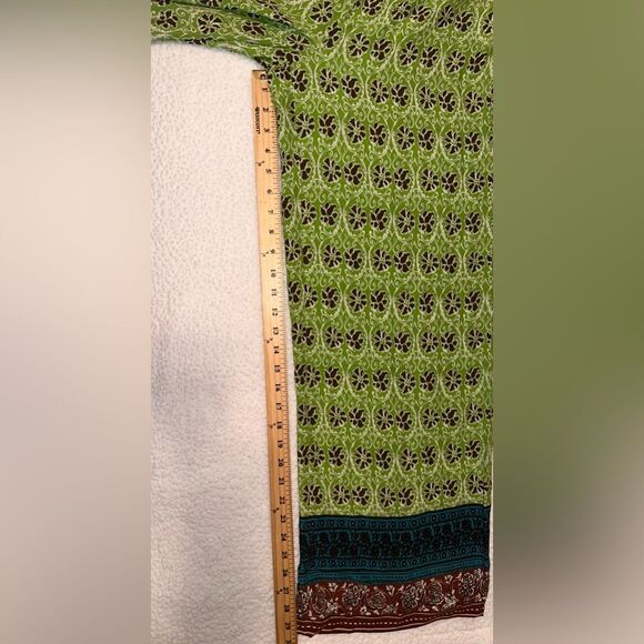 Zara Women's Wide Leg Pull On Pants Size M Floral Green Boho Soft Knit Comfy NWT - Picture 8 of 11